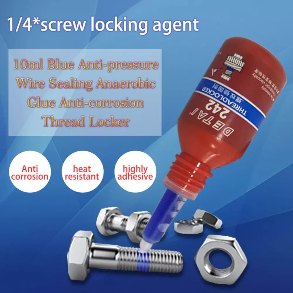 

New 10ml Anaerobic Adhesive Glue Anti-Pressure Blue 242 Glue Anaerobic Screw Lock Adhesive Wire Sealing Anti-Corrosion Thread