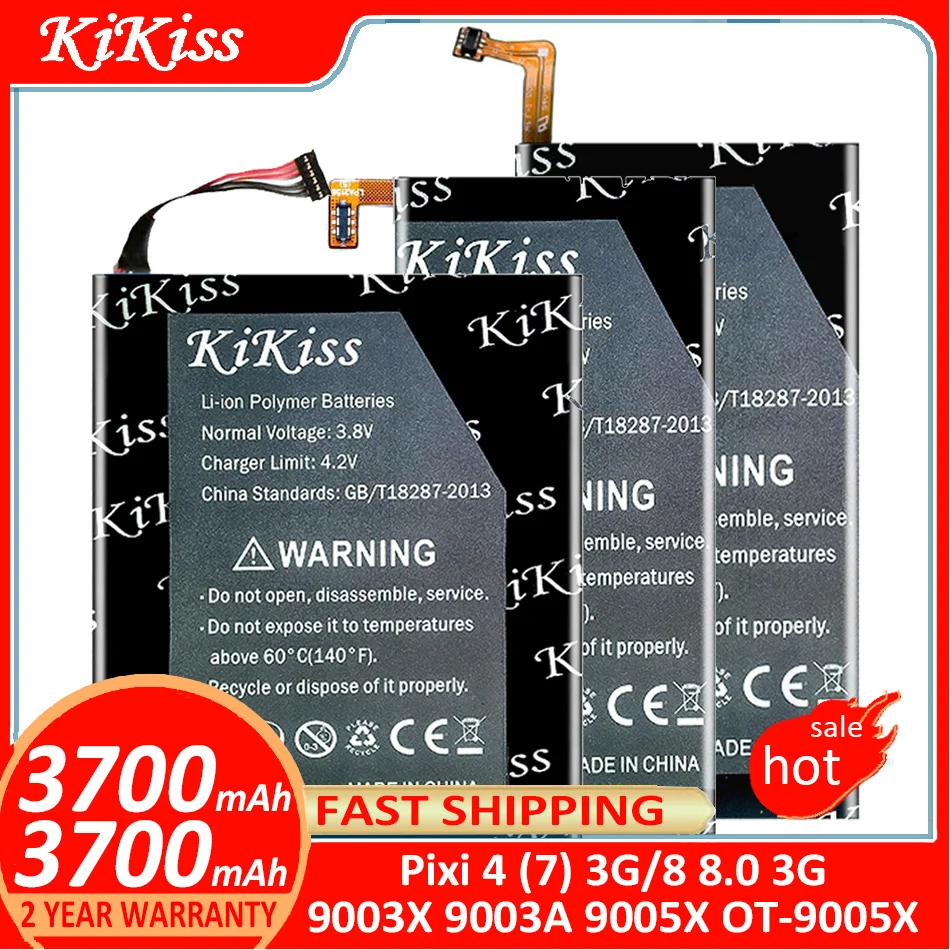 

KiKiss Battery For Alcatel One Touch Pixi 4 (7) 3G/Pixi4/8 8.0 3G/Pixi8 9003X 9003A 9005X OT-9005X Batterij + Track NO
