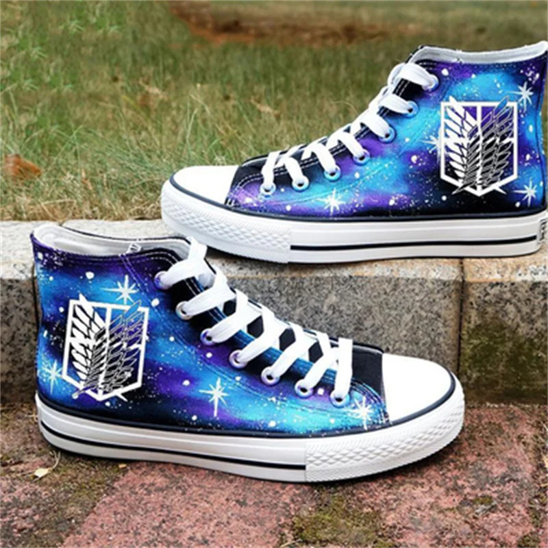 Холщовые ботинки с граффити аниме атака на Титанов косплей Jiyuu No Tsubasa летняя новая