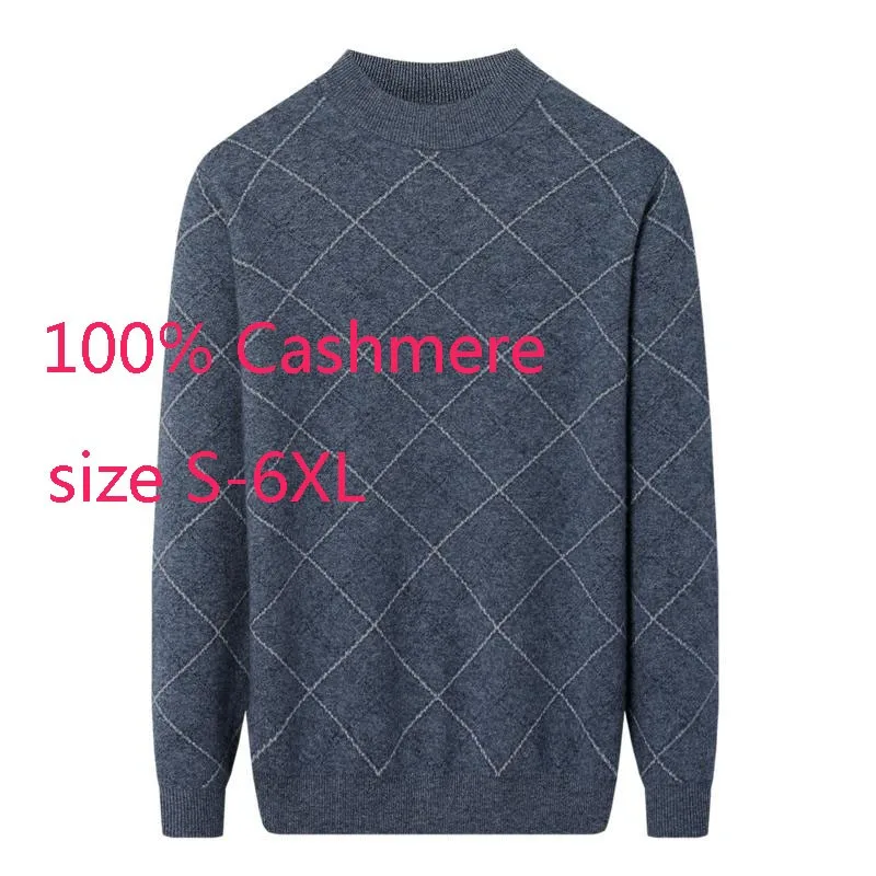 

New Arrival High Quality Autumn Winter Men Warm Thickened O-neck Computer Knitted Casual 100%cashmere Sweater Plus Size S-5XL6XL