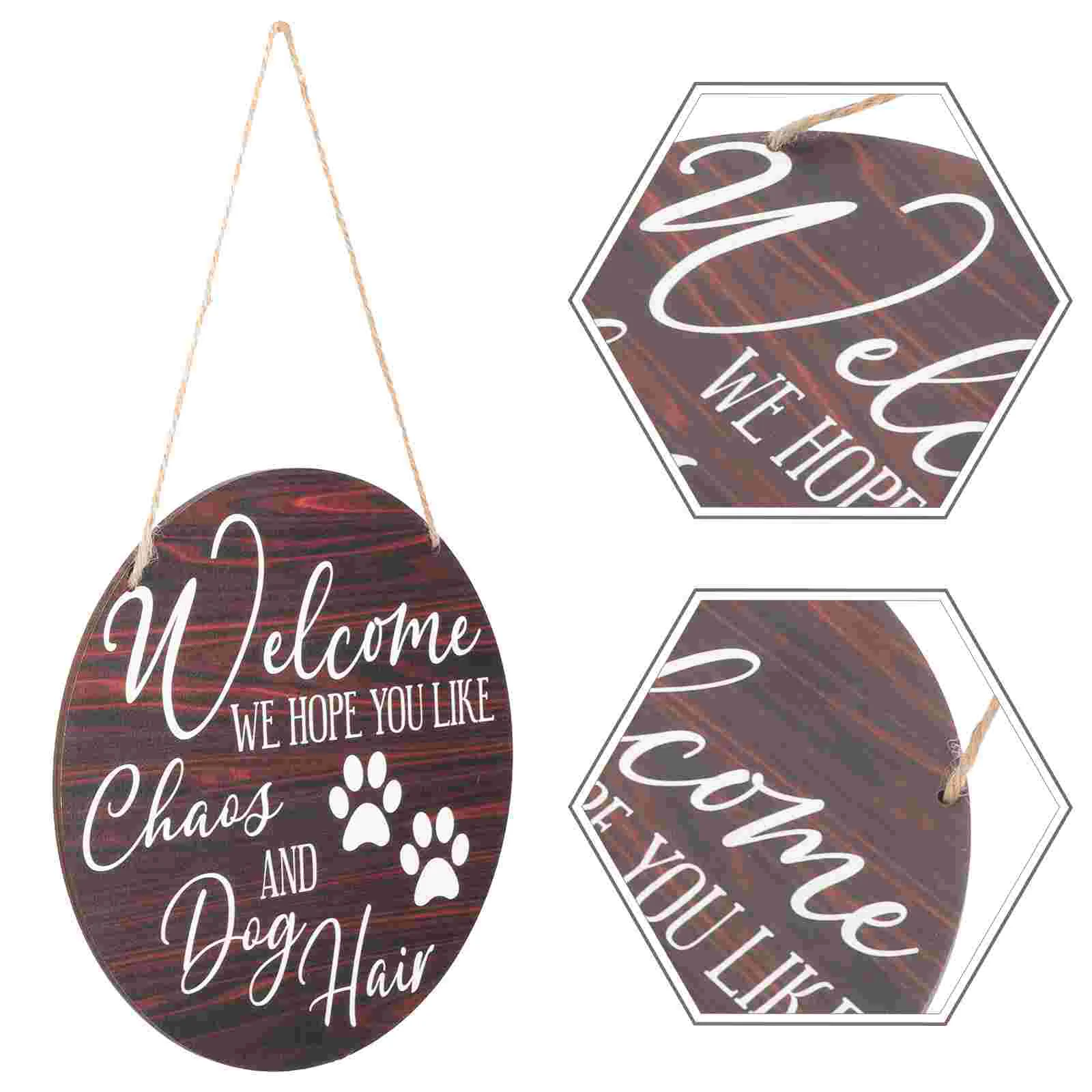 

Sign Welcome Door Farmhouse Wall Plaque Hanging Wooden Wood Rustic Front Dog Decor Plaques Wreath Home Signs Puppy Decors Porch