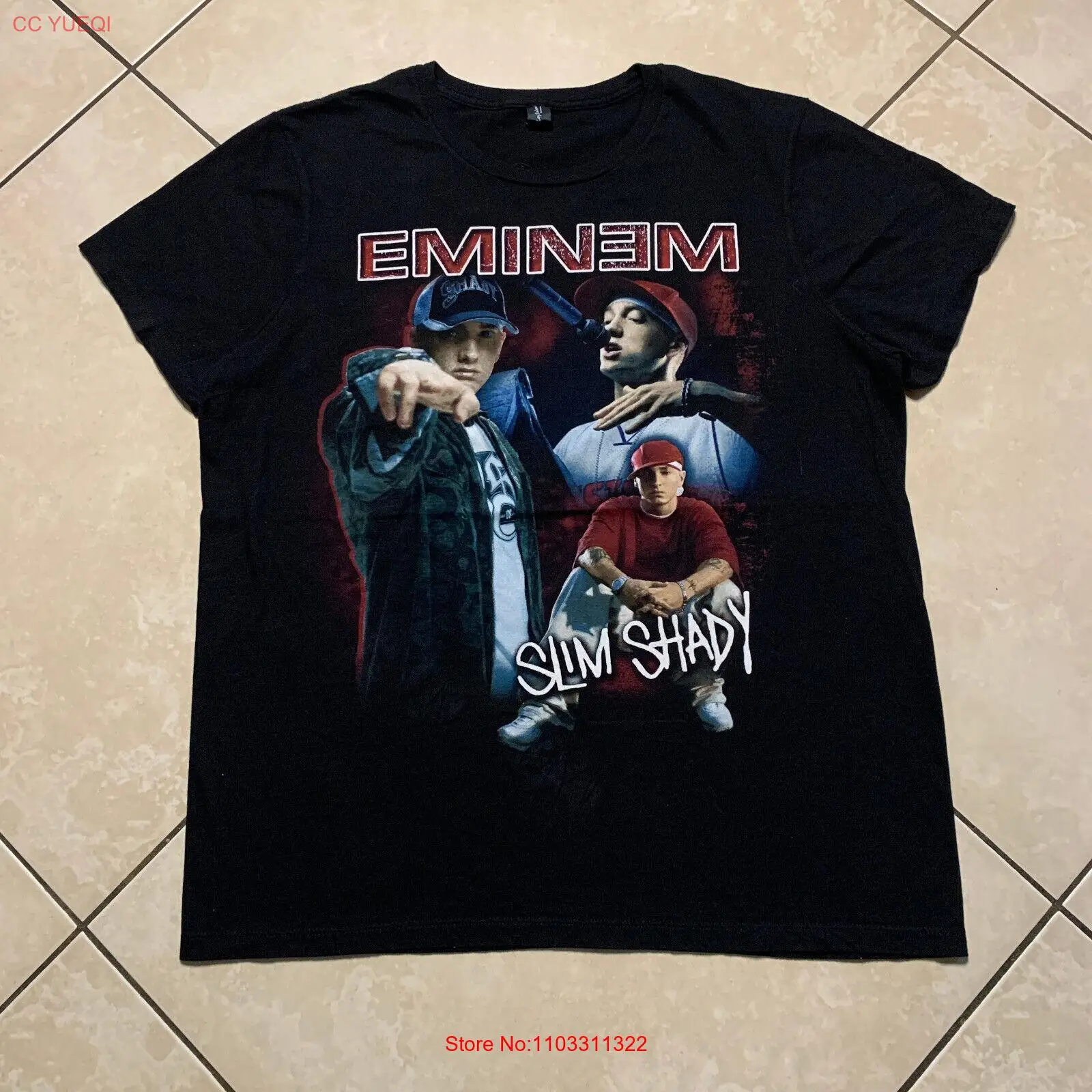 Футболка EMINEM Slim Shady Rap Style футболка для взрослых размер XL рэп хип-хоп Черная