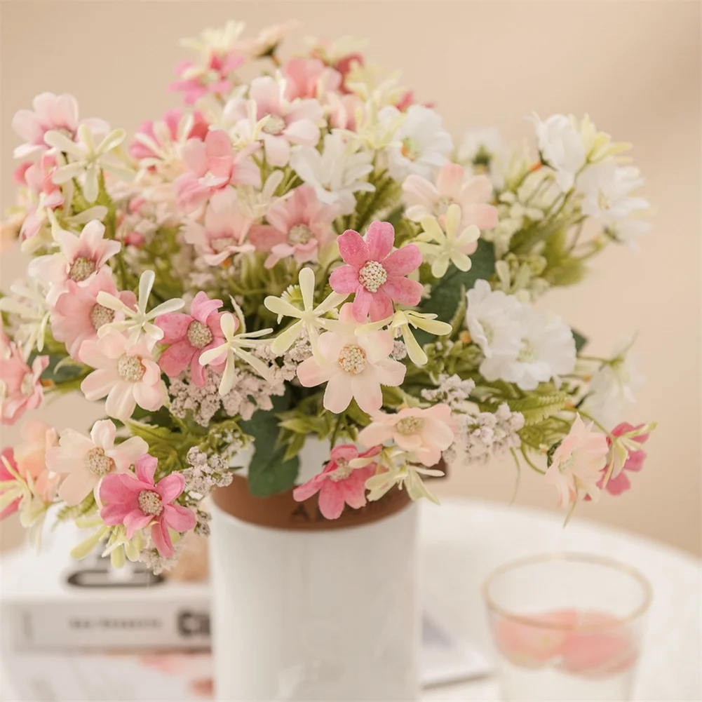 

7 Heads Colorfui Daisy Flower Bouquet Artificial Flowers Valentines Home Office Wedding Party Decoration Wild Chrysanthemum