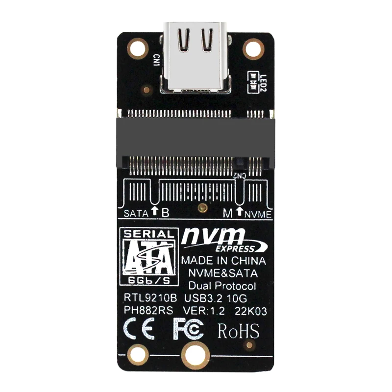 Адаптер M2 на USB 3 1 TYPE C PCIE NVME SSD M.2 SATA переходная плата 10 Гбит/с двойной протокол RTL9210B