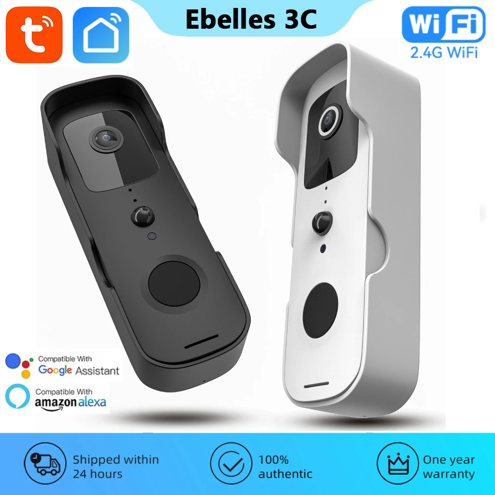 

Tuya Smart Home Video Doorbell IP Camera Outdoor Wireless Door Bell Intercom Security Protection Cam for Alexa Google Smart Life
