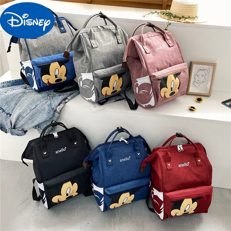 Disney Cartoon Backpack Large-capacity Student Schoolbag Printed Mickey Mother and Baby Mummy Backpack