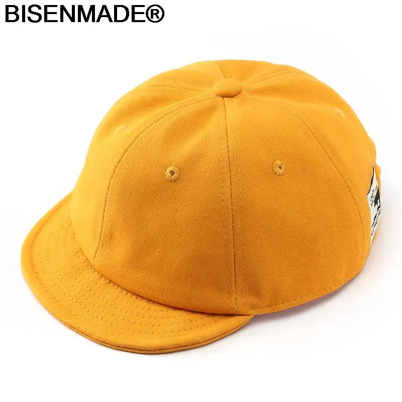 

Бейсболка BISENMADE для мужчин и женщин, повседневная короткая хлопковая кепка от солнца с козырьком 5 см, мягкая модная бейсболка с нашивкой, 2022