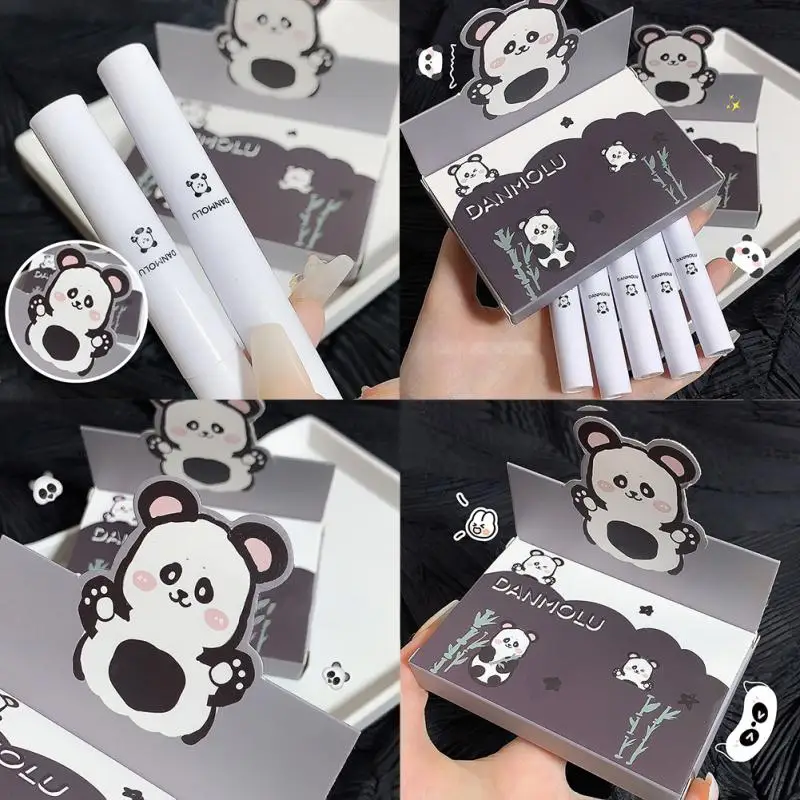 

Cute Panda Lipstick 5pc Set Lip Glaze Box Lipstick Matte Velvet Lipstick Nonstick Cup Lip Gloss Lips Makeup Waterproof Cosmetics
