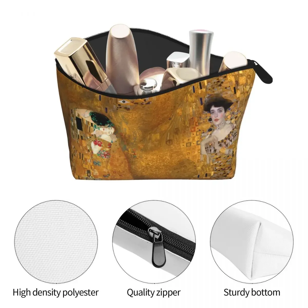 Дорожная Женская Золотая сумочка для туалетных принадлежностей модная