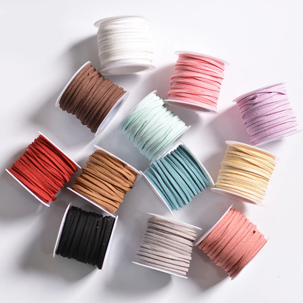 

Cord Suede String Rope Bracelet Faux Beading Ribbon Diy Flat Sided Double Artificial Lace Microfiber Cowhide Thread Cords Craft