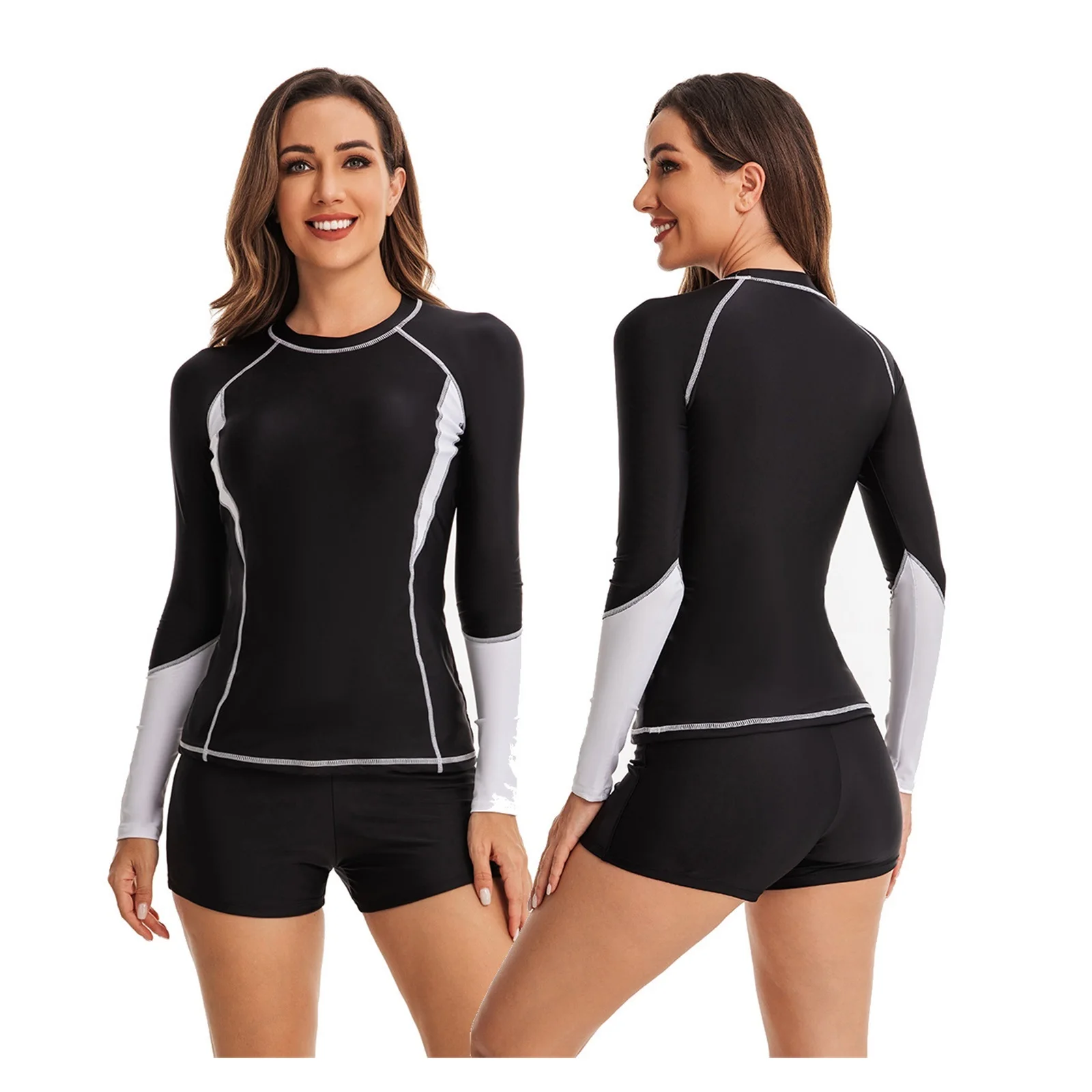 

Women Two Piece Rash Guard Long Sleeve Swimsuits UV UPF Swim Shirt Bathing Suit diving Suits Sprotsuits