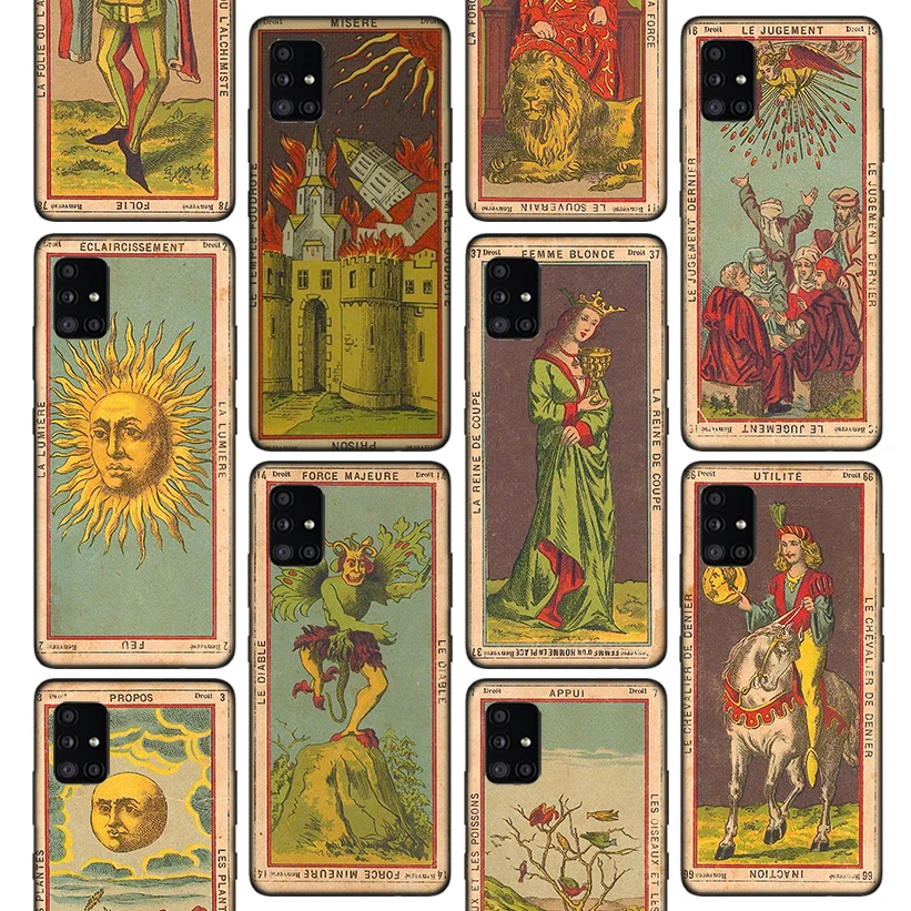 

Tarot Cards Reading Art Phone Case For Samsung Galaxy A50 A70 Note 20 Ultra 10 Plus 9 8 A10S A20E A30 A40 A6 A7 A8 + A9 Soft Co