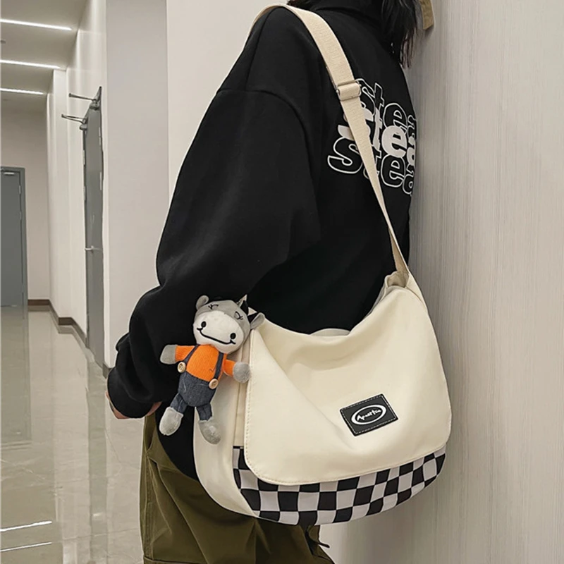 

Women Canvas Bag New Design Zipper Shoulder Bag Female Reusable Large Capacity Shopper Tote Ladies Messenger Bag KPP-77
