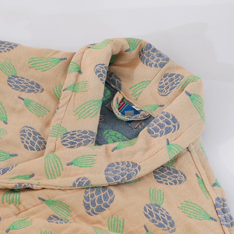 Couple Bathrobe Long Thickening Couple Nightgown Bathrobe Bamboo Cotton Breathable Bathrobe  Room Wear