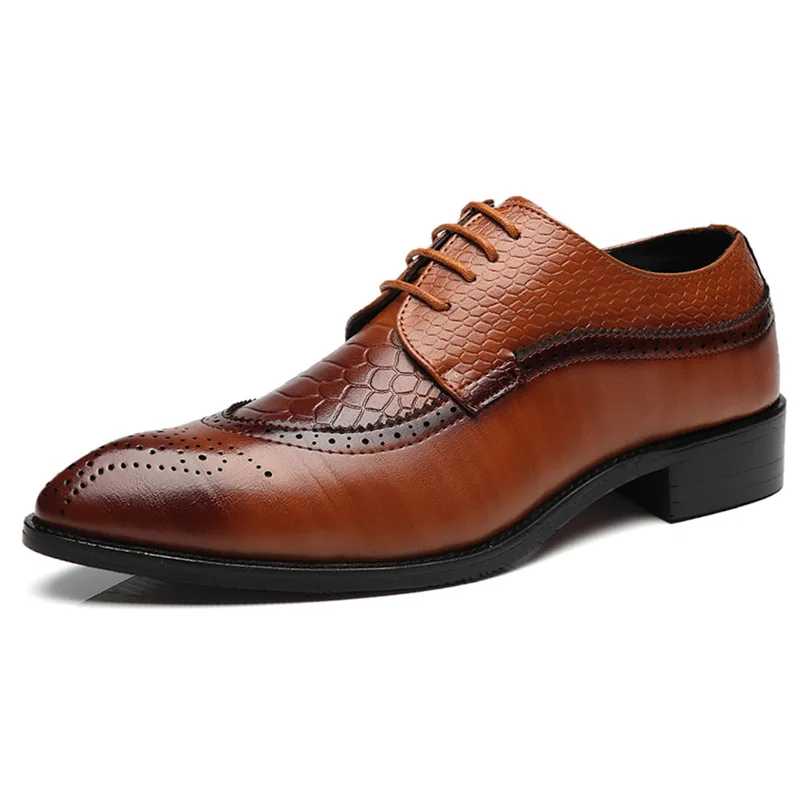 

2021 38-48 Fashion Leather shoes Men Dress Shoe Pointed Oxfords Shoes For Men Lace Up Designer Luxury Men Formal Shoes 225