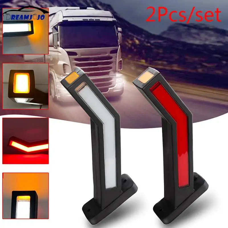 

2Pcs Car Truck Trailer Side Marker LED Lights Outline Lamp Van Dynamic Red Amber White