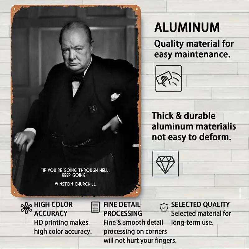 Winston Черчилль цитаты жестяной знак Вдохновляющие постеры игровая комната