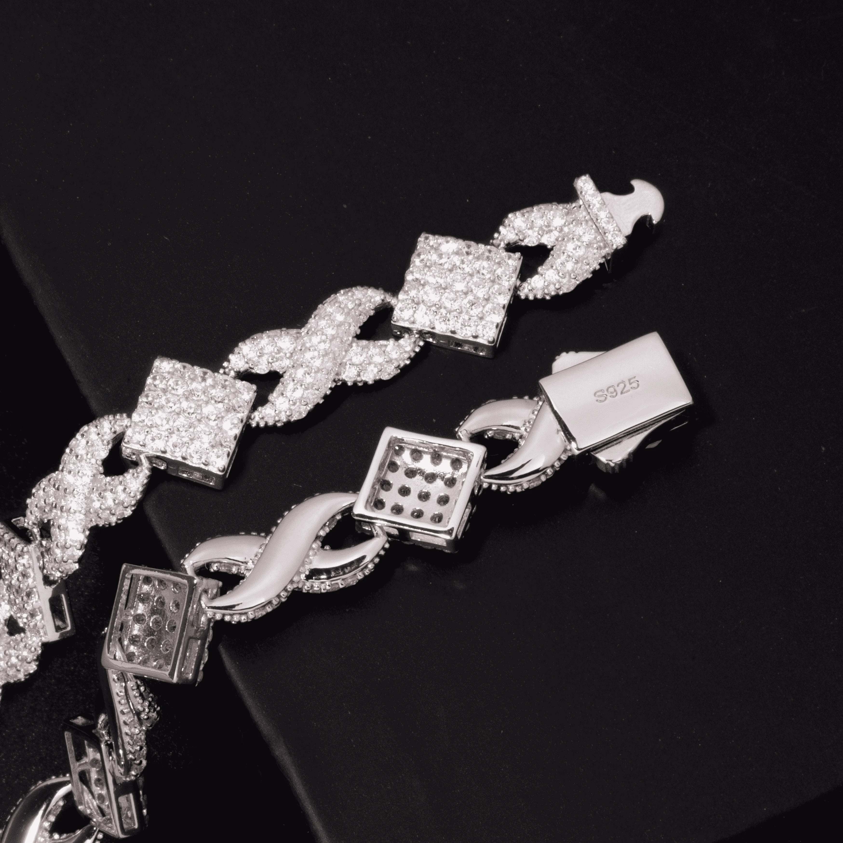 Мужской браслет в стиле хип-хоп Iced D VVS Муассанит стерлинговое серебро 925 пробы