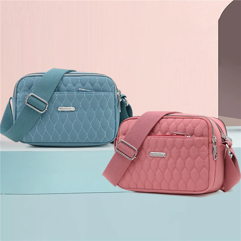 

Сумка кросс-боди Женская с геометрическим рисунком, Модный брендовый водонепроницаемый саквояж на плечо из нейлоновой ткани, маленькая сум...