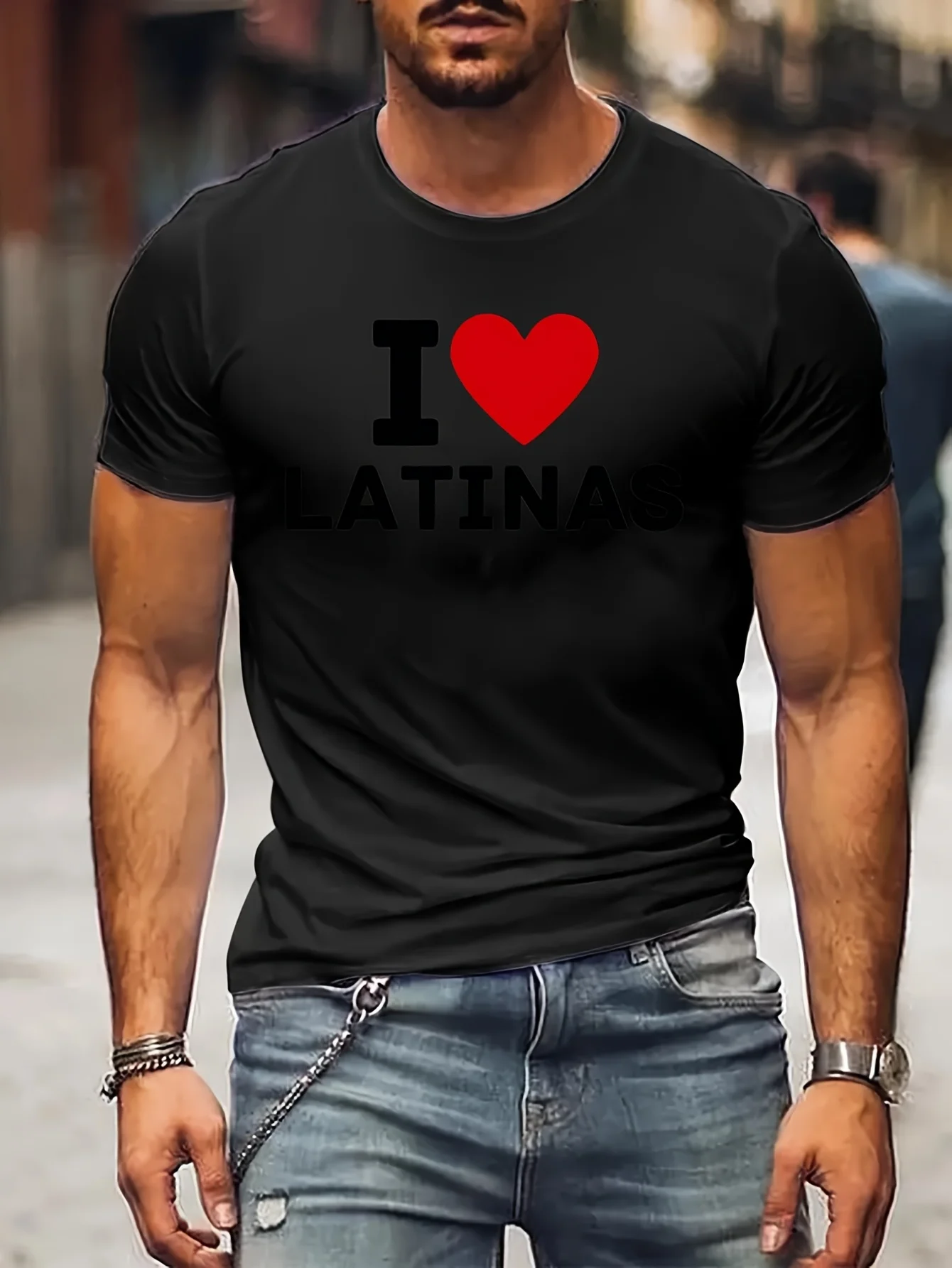 Уличная мужская футболка I Love Latinas для пар одежда в стиле аниме с принтом B 5020403