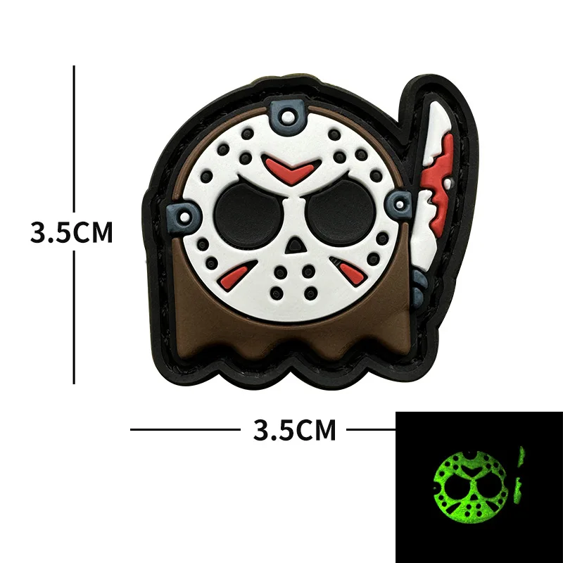 3D Мягкие нашивки из ПВХ серии Eat Bean мини-мультяшный скелет халат воин рюкзак