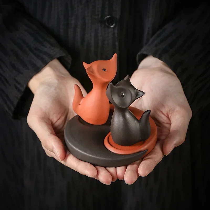 Фиолетовый глиняный лисий чайный питомец RI ONIY TEASET тарья сампо лисий дом