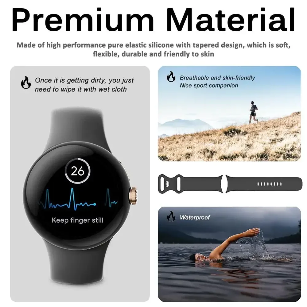 Фото Официальный силиконовый ремешок для Google Pixel Watch 4/3 45/41 мм, удобный браслет-браслет для Google Pixel Watch 2/1 Correa №2