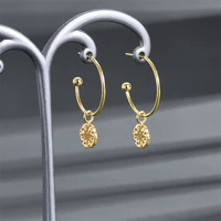 2022 new fashion women geometric diamond five pointed star circle drop earring women sexy party real gold copper earring jewerly