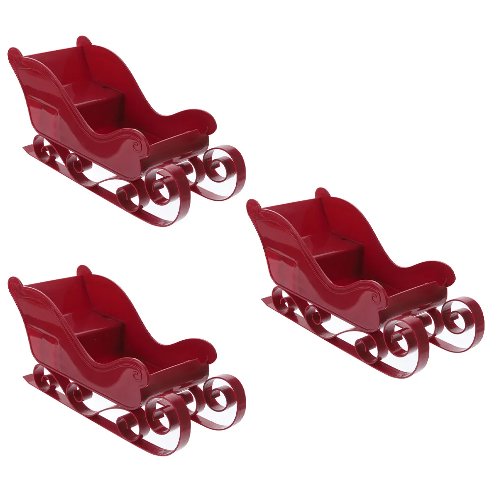 3 шт. рождественские сани елочные украшения нежные миниатюрные кулон пластиковый