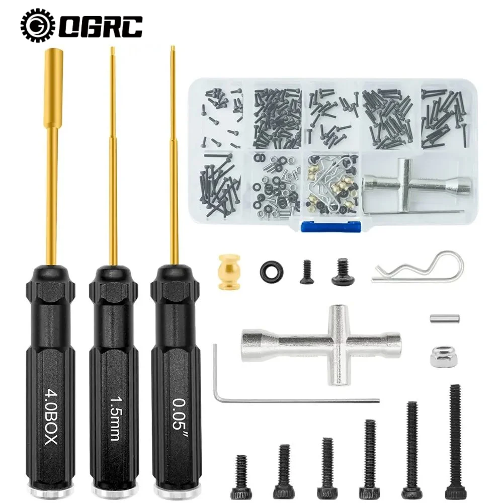 

Набор винтов OGRC, стандартный комплект с 3 отвертками с шестигранной отверткой 0,05 дюйма, 1,5 мм, шестигранные отвертки 4 мм для SCX24 1/24 C10 Deadbolt Gladiator