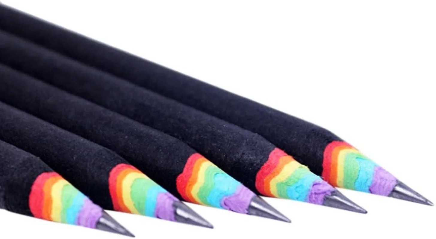 Черно-белые деревянные карандаши 2b цвета радуги набор свинцовых карандашей