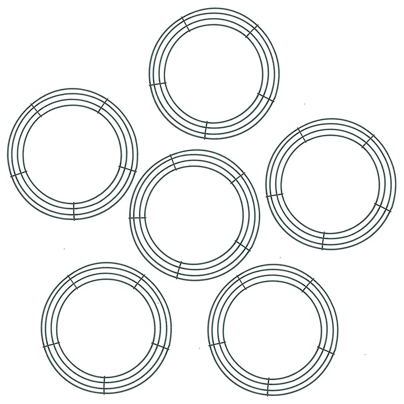 

6 шт., темно-зеленый венок из проволоки, кольца, венок из проволоки, рамка для рождества, Нового года, украшение на День святого Валентина (10 дю...