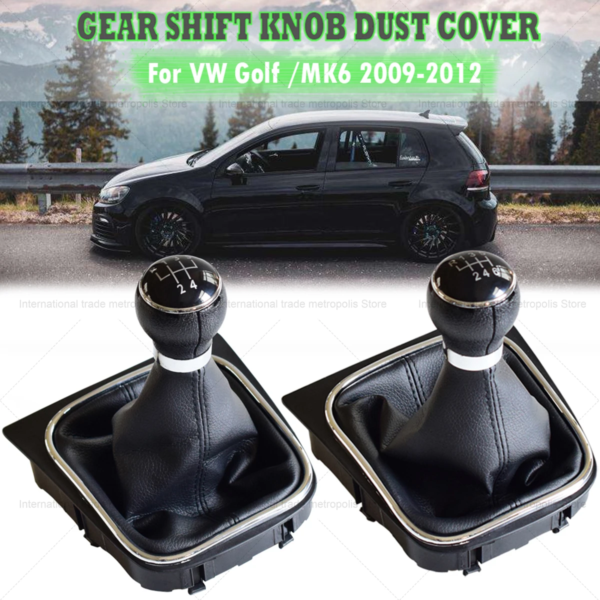 

Auto Manual 5 6 Speed Car Gear Shift Knob Lever For Volkswagen GOLF 6 VI MK6 Jetta 5 Golf 5 V MK5