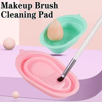 soft foldable makeup brush cleaner bowl cleaning cosmetic foundation brushes sponge puff silicone cleaner bowl washing tools
