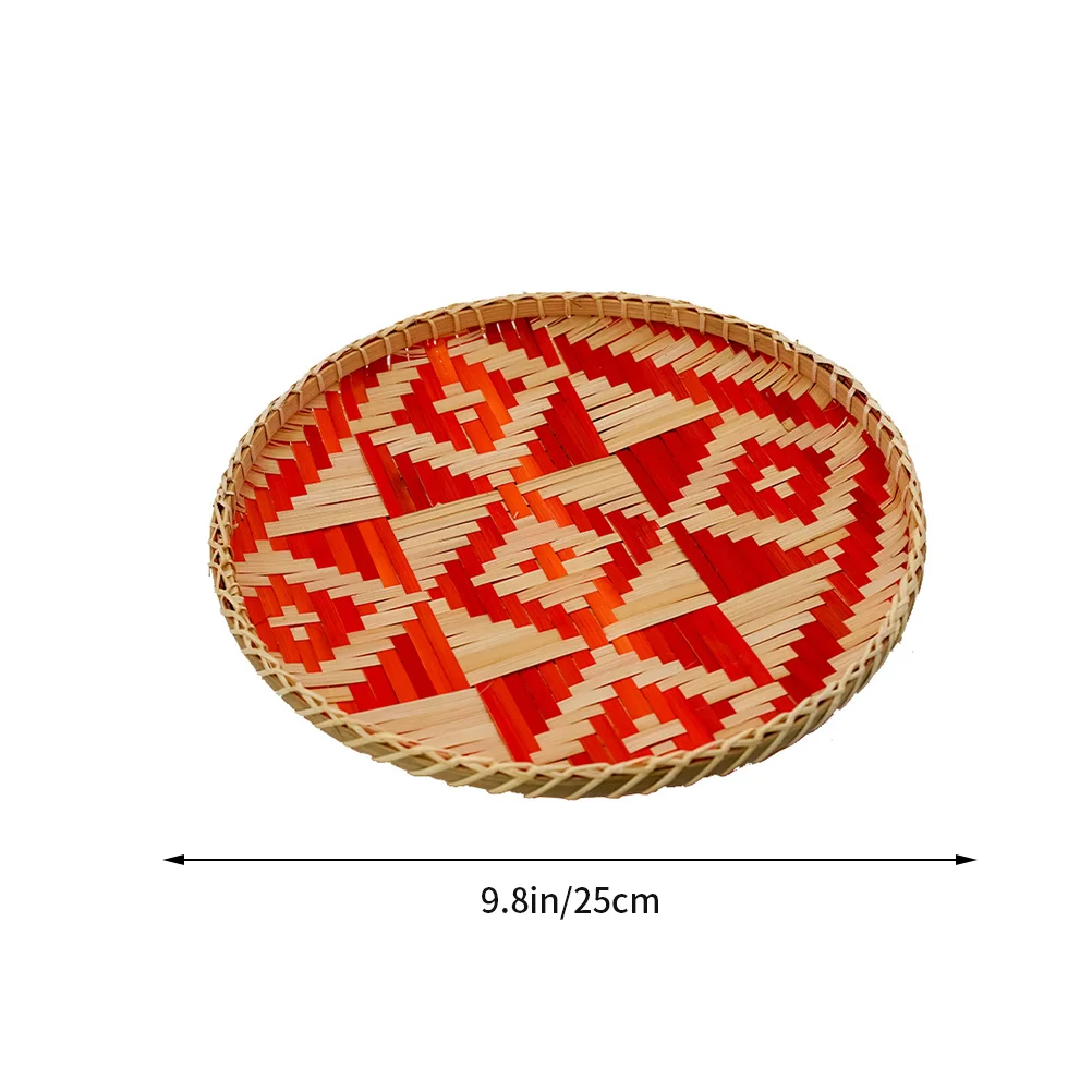 

Сушеный витрина для еды, поднос бамбуковая корзина для еды, Круглый держатель для закусок для дома