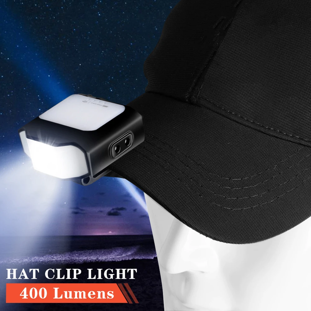 

Sensor Hat Clip Light Headlight COB LED Headlamp USB Charging Head Lamp Outdoor Camping Fishing Hiking Running Headlamp