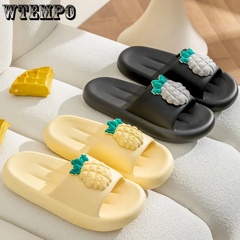 WTEMPO Fashion Slippers Non-slip Sandals Summer Slide Shoes EVA Outdoor Home Beach Soft Thick Platform Flip Flops Dropshipping