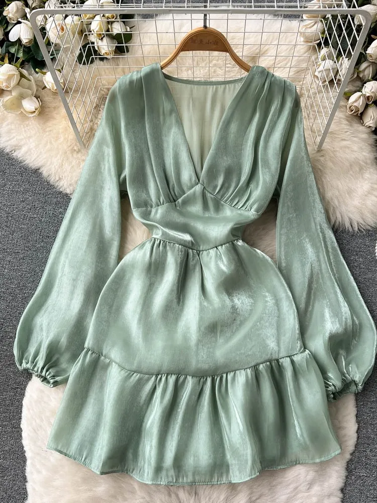 

Summer 2022 Women Chiffon Dress Female French Style Fashion Evening Vestdios Ladies A Line Party Dresses