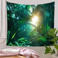 landscape waterfall tapestry natural forest wall tapestry room decor sunrise wall hanging home decor art background cloth