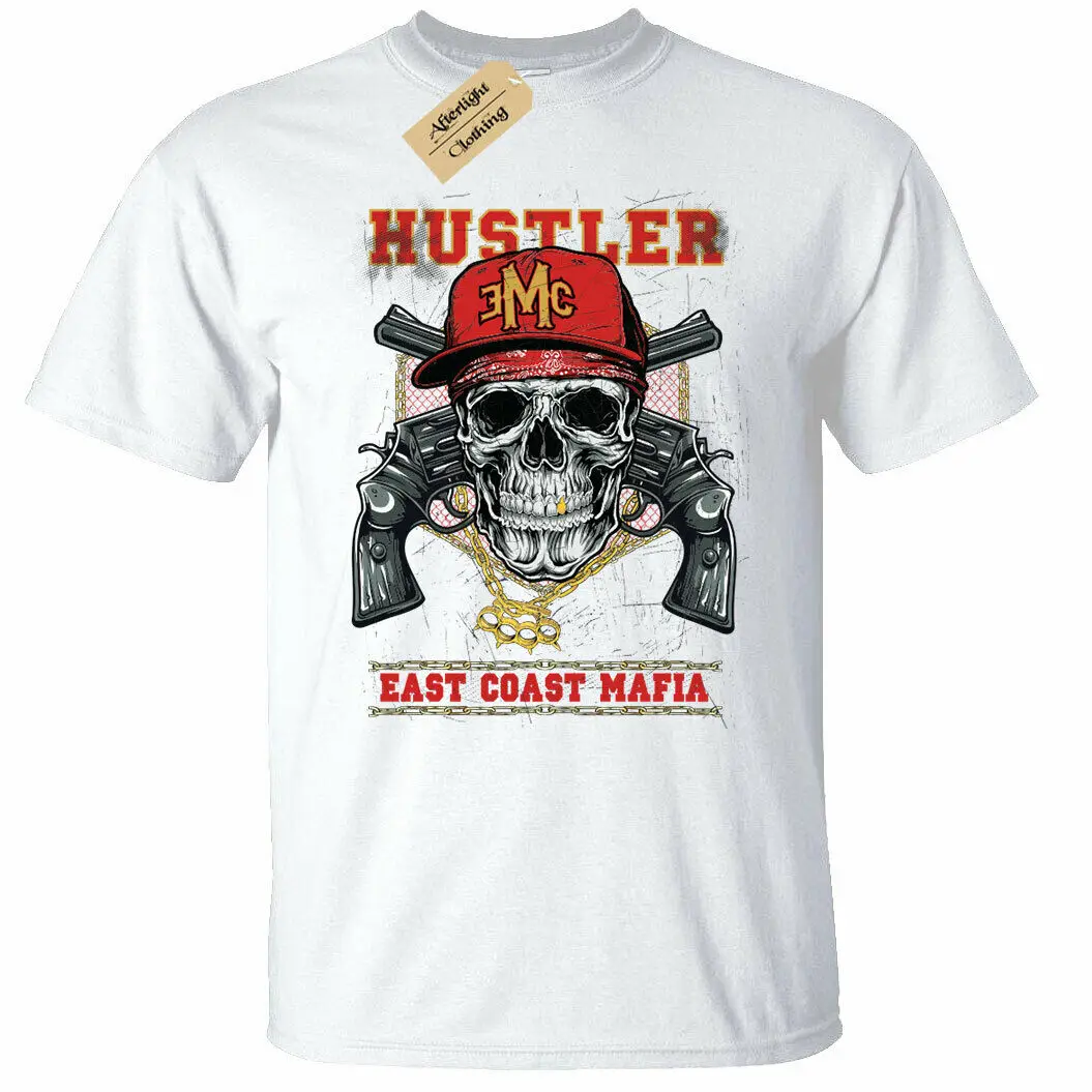 Мужская футболка в стиле хип-хоп с изображением черепа мафии восточного