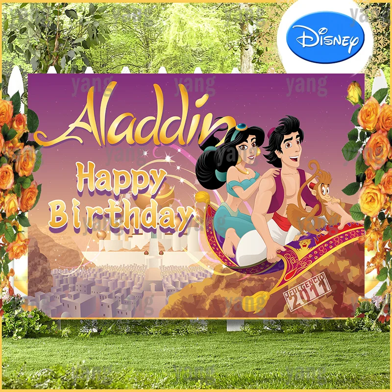 

Студийный фон для фотосъемки с изображением персонажей из мультфильмов Диснея, Алладина, принцессы жасмин Абу, Сата на волшебном ковре, дво...