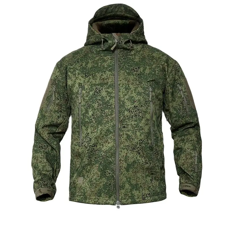 

Outdoor Sport Russian Camouflage Waterproof EMR Soft Shell Brushed Fleece Charge Coat