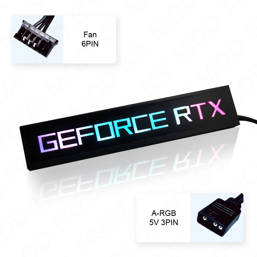 freezemod gpu side panel rtx3090 gtx rog pc decoration video card plate faith lamp water cooler aura sync liquid cooling argb free global shipping