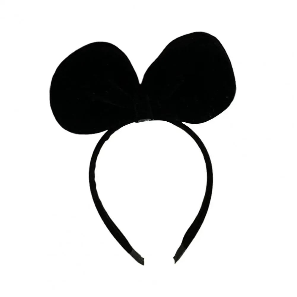 

Lovely Bow-knot Headband Fabric-covered Party Headband Anti-slip Decorative Mouse Ear Headband Hair Decoration