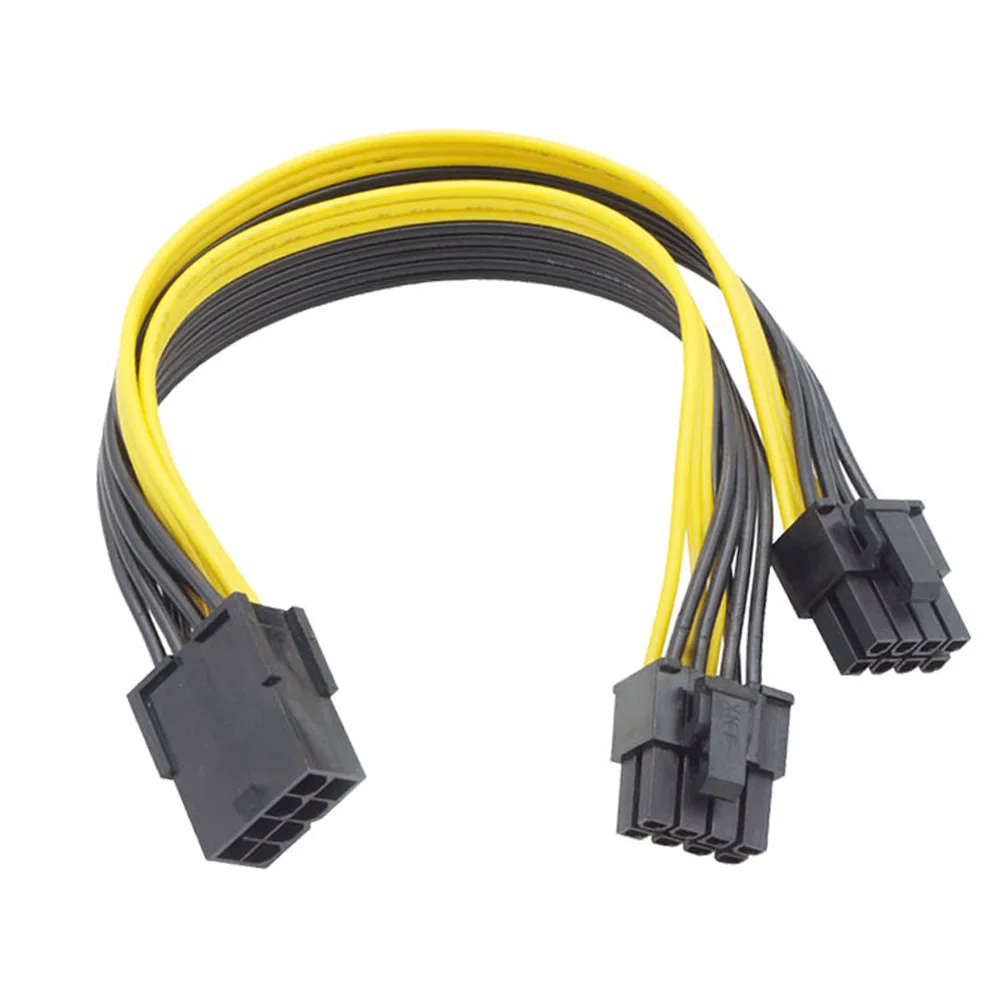 Фото 10 шт. 8-контактный PCI Express на 2 x PCIe 8 (6 + 2)-контактный разветвитель материнской платы, графическая видеокарта, PCIE, графический процессор, VGA, разветвитель, кабель питания-концентратор №1