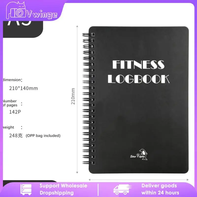 

B034 Log Book Well-designed Suitable Gift 71 Pages Fitness Book New Fitness Log Book Notepad Stylish Exercise Schedule Book