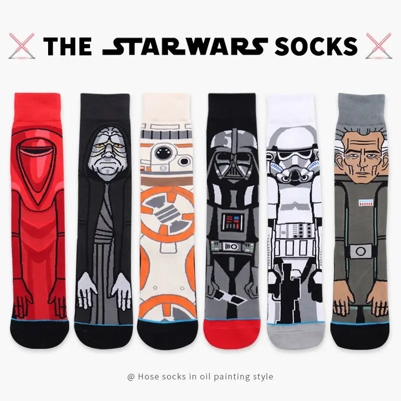 

cartoon socks cotton socks Star Wars tide men and women in the tube socks spring and summer couple stockings