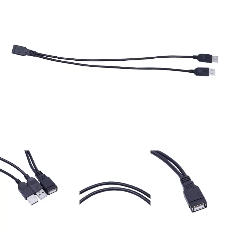 

USB 2.0 тип A 1 гнездо до 2 штекера Y-сплиттер для синхронизации данных и зарядки Удлинительный кабель