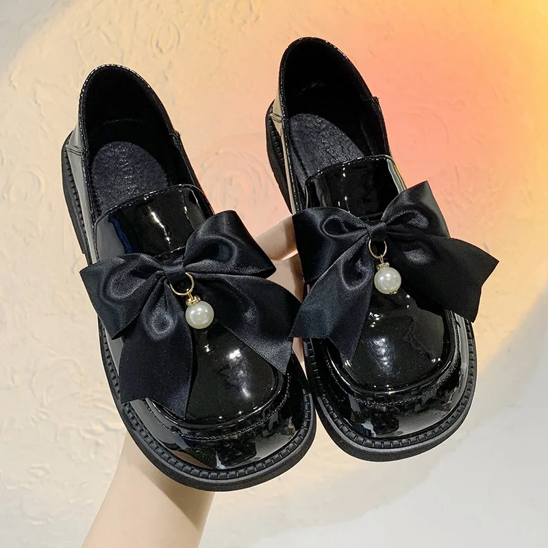 

2023 Spring Autumn New Women's Thick-heeled Loafers Fashion Casual Shallow Mouth Thick-soled Round Head Single Shoes Female