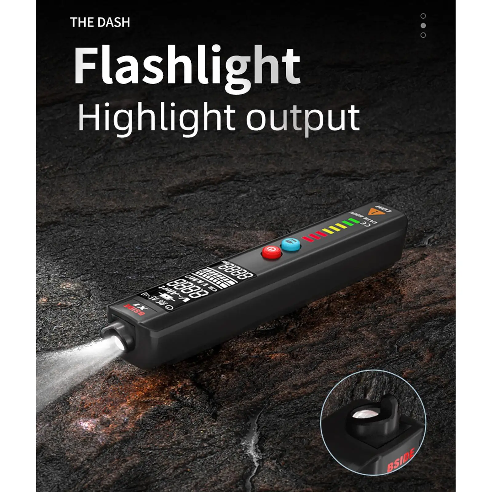 

3-Line Digital Multimeter Voltmeterac AC DC Voltage Tester Tools LED Flashlig Indicator Non-Contact Autoranging Kits LCD Display